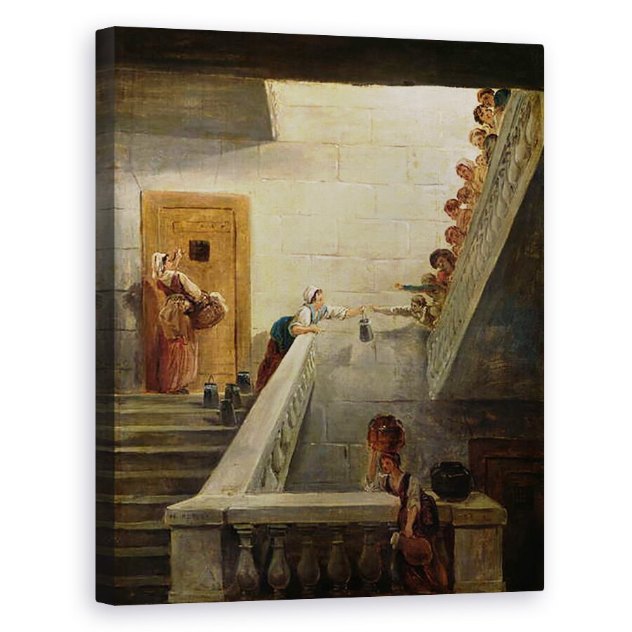 Tablou canvas - Hubert Robert - Distribuirea laptelui la inchisoarea St. Lazare, 80 x 100 cm