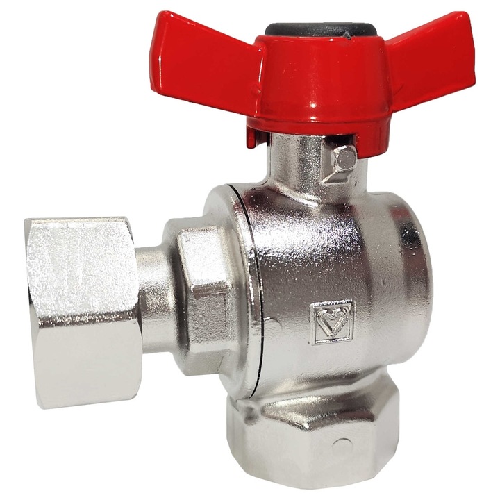 Robinet sfera cu piulita olandeza Herz, DN 15 (1/2''), PN25, pentru distribuitoare sanitare, 1 2224 21