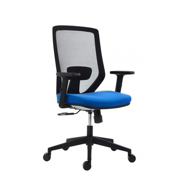 Scaun de birou ergonomic Zen, material textil si mesh, Negru/Albastru Scaun de birou ergonomic Zen, material textil si mesh, Negru/Albastru