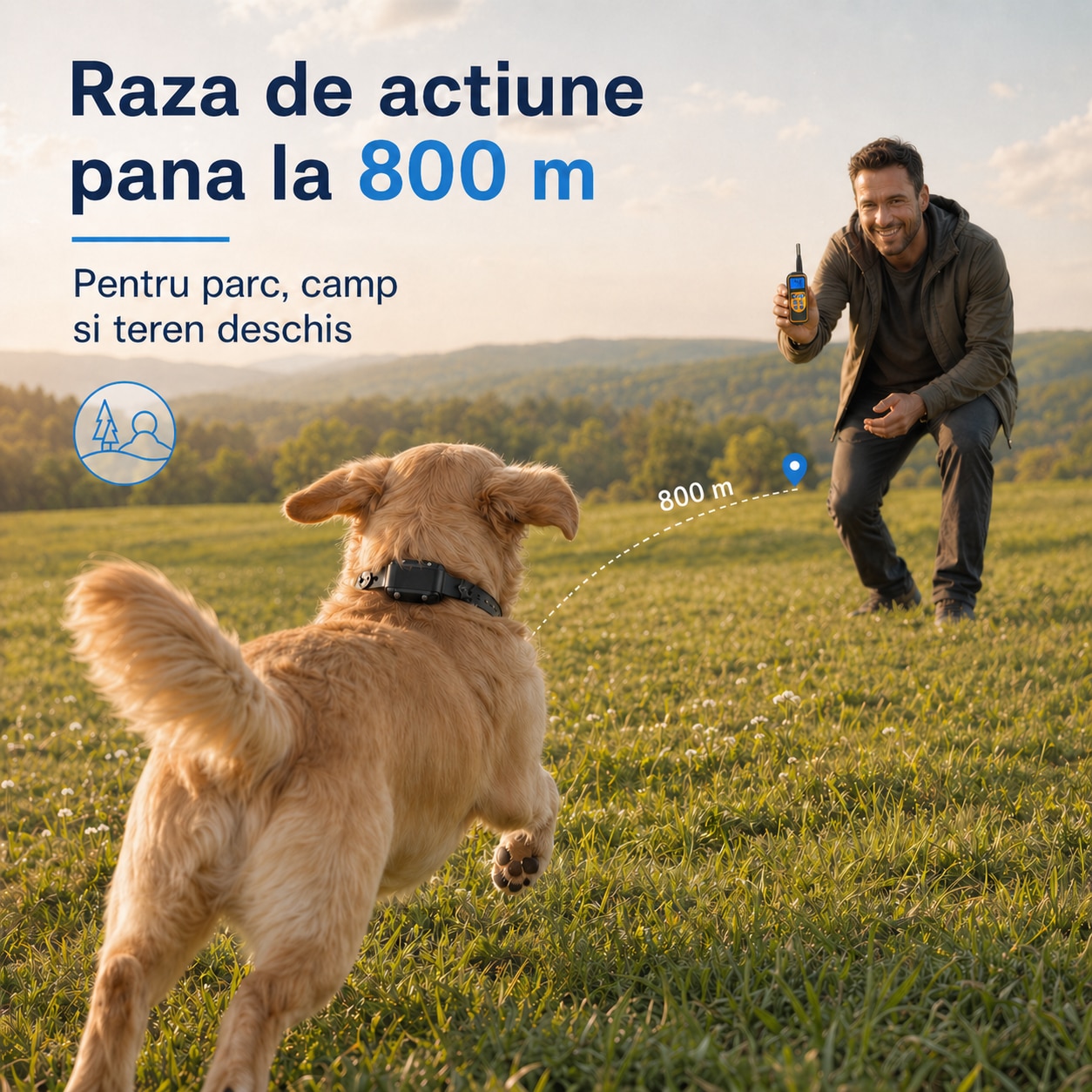 Zgarda Electrica pentru Dresaj Caini, LD-880,99 Nivele de Vibratii