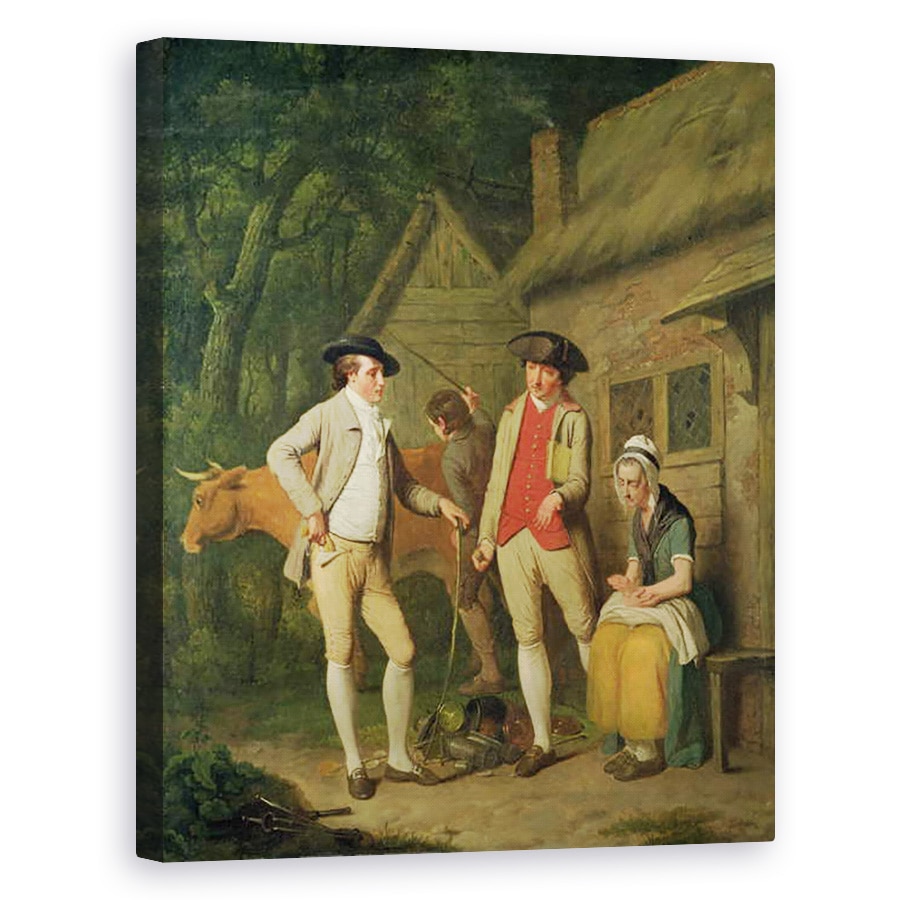 Tablou canvas - Edward Penny - Vaca si bunurile vaduvei Costard, distrasi pentru taxe, sunt rascumparate de generozitatea lui Johnny Pearmain, 60 x 75 cm