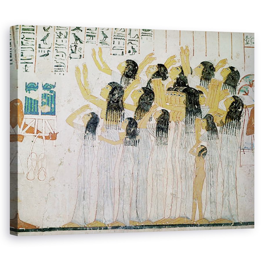 Tablou canvas - Egyptian 18th Dynasty - Femeile plangand intr-o procesiune funerara, de la Capela Mormintelor din Ramose, vizir si guvernator al Tebei, Noul Regat, 40 x 50 cm