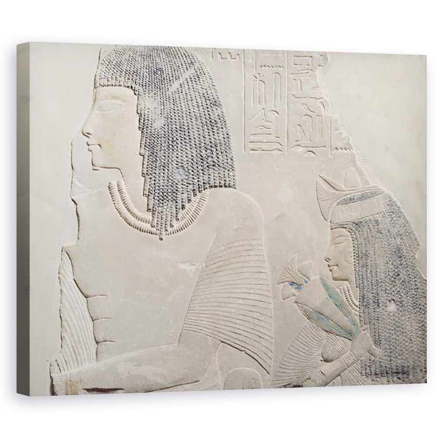 Tablou canvas - Egyptian 18th Dynasty - Relief ilustrand Imenmes si Dejat, parintii generalului Imeneminet, dintr-un mormant din Memphis, New Kingdom, 40 x 50 cm