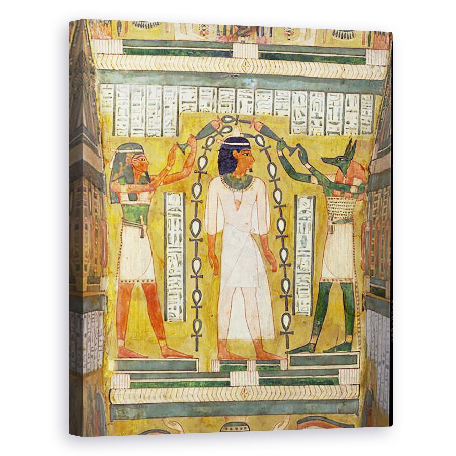 Tablou canvas - Egyptian 18th Dynasty - Libatia mortilor, detaliu din interiorul sarcofagului lui Amenemipet, un preot al cultului lui Amenophis Amenhotep I, 60 x 75 cm