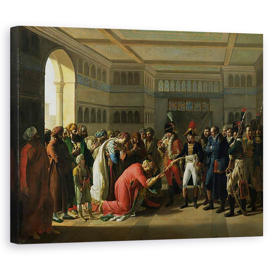 Tablou canvas - Francois Henri Mulard - Generalul Bonaparte dand o sabie sefului militar al Alexandriei, iulie 1798, 60 x 75 cm