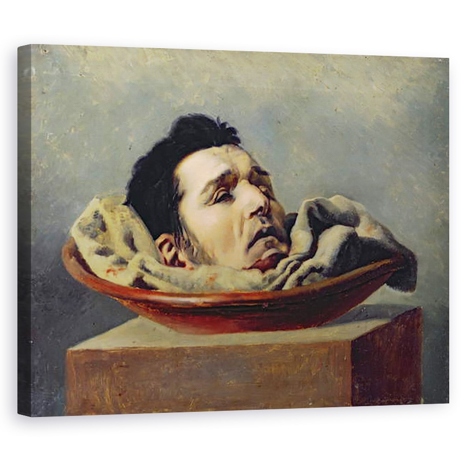 Tablou canvas - Francois Gabriel de Becdelievre - Capul ghilotinat al unui parricid executat la Puy in 1825, 40 x 50 cm