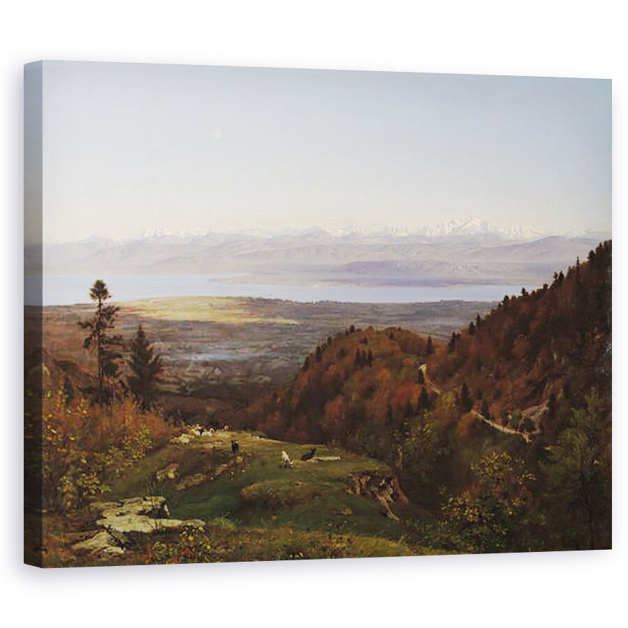 Tablou canvas - Francois Louis Francais - Mont-Blanc vazut de la Saint-Cergues, 40 x 50 cm