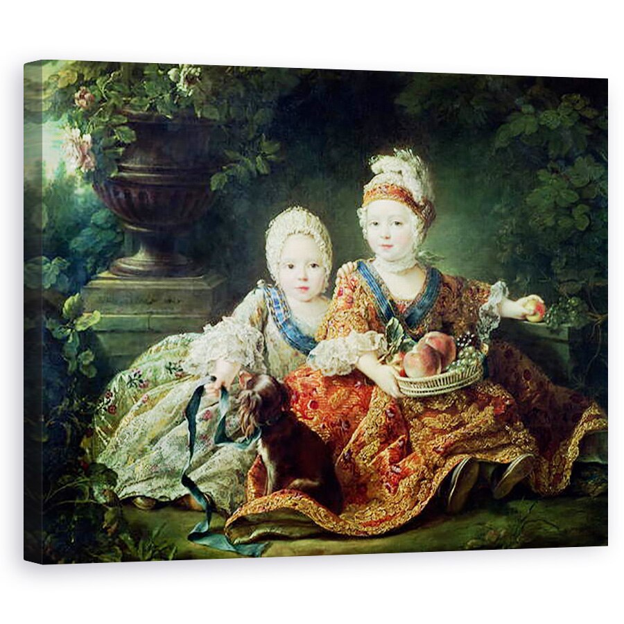 Tablou canvas - Francois-Hubert Drouais - Louis de France 1754-93 duce de Berry si Louis de France 1755-1824 conte de Provence, viitorii regi Ludovic al XVI-lea si Ludovic al XVIII-lea al Frantei, 40 x 50 cm