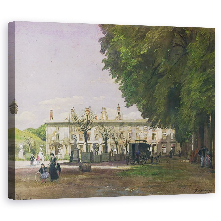 Tablou canvas - Francois Louis Francais - Ruinele Chateau de Saint-Cloud in 1871, 40 x 50 cm