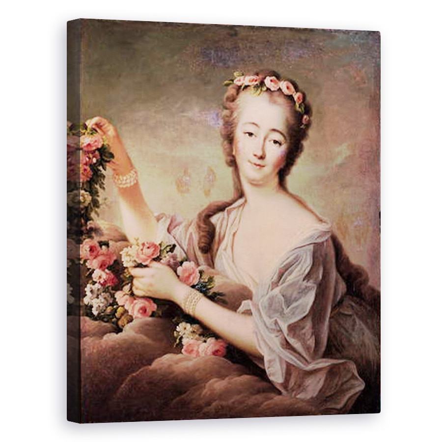 Tablou canvas - Francois-Hubert Drouais - Portretul Contesei du Barry 1743-93 ca Flora, 40 x 50 cm
