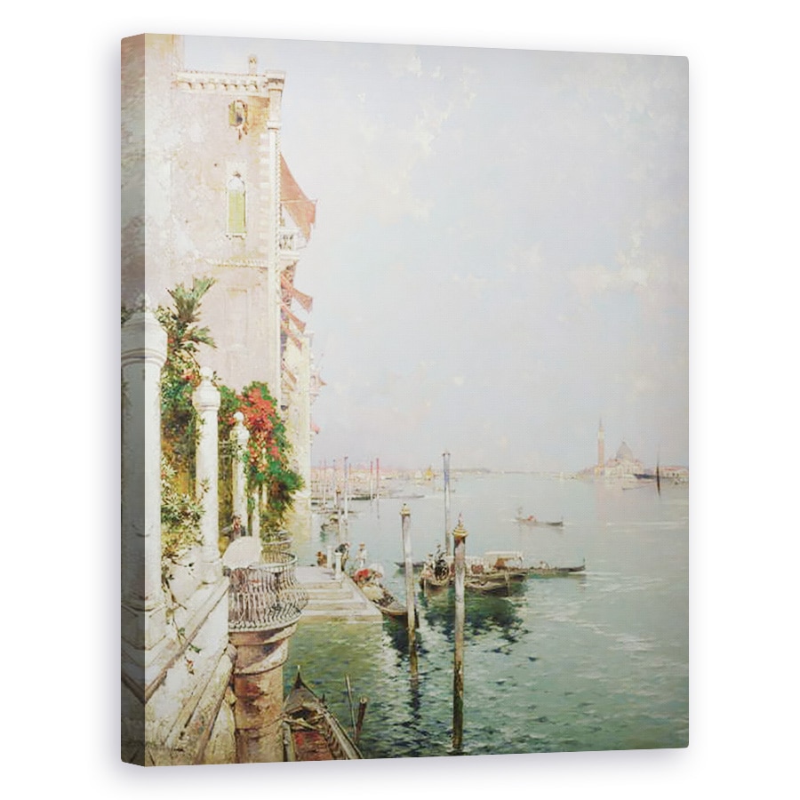 Tablou canvas - Franz Richard Unterberger - Venetia - Vedere de la Zattere cu San Giorgio Maggiore in departare, 40 x 50 cm