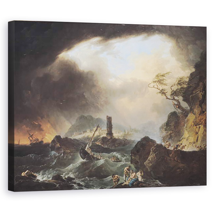 Tablou canvas - Francois Valentin Gazard - Furtuna, 80 x 100 cm