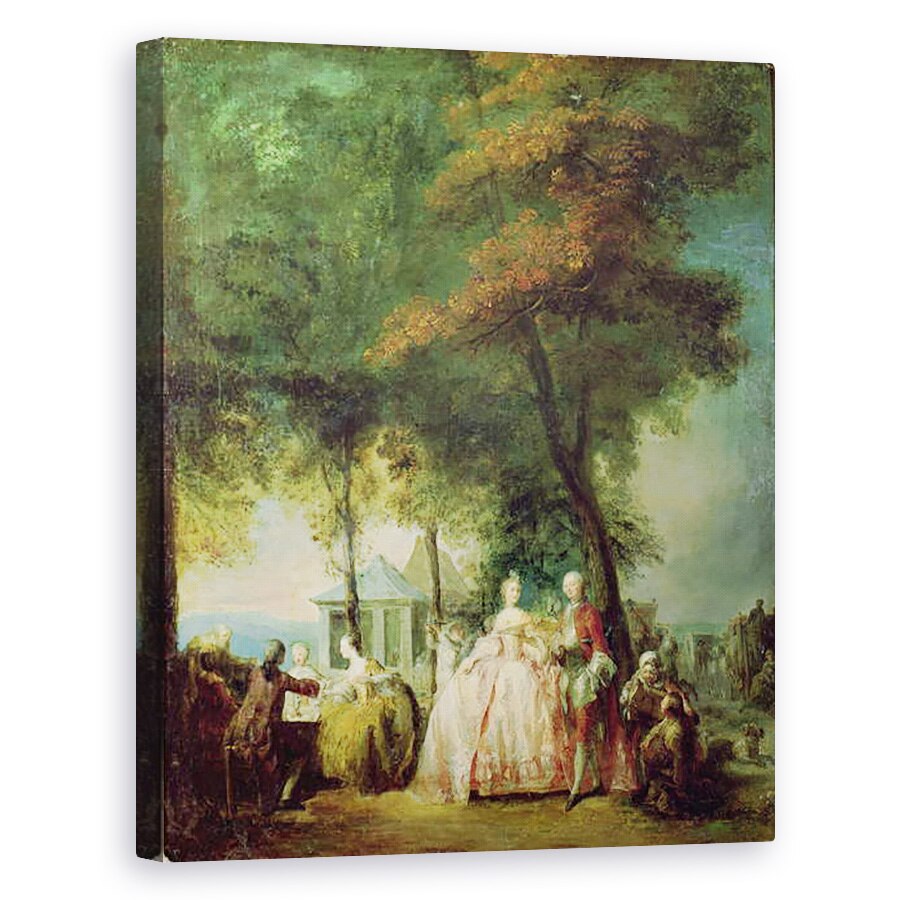 Tablou canvas - Gabriel de Saint-Aubin - Promenada la Longchamp, 60 x 75 cm