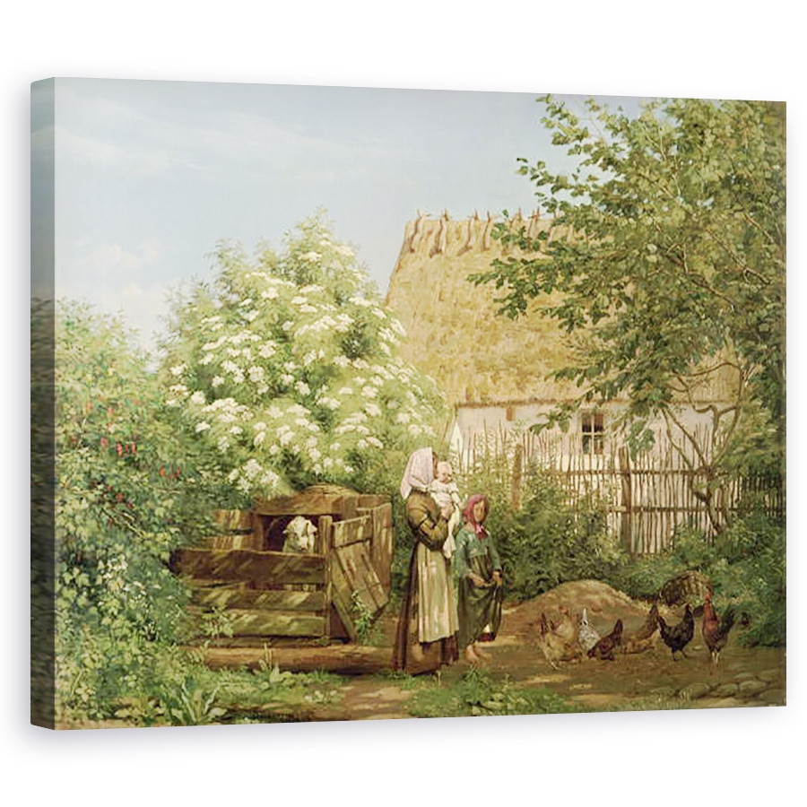 Tablou canvas - Frederick Christian Lund - Hranirea puilor, 80 x 100 cm