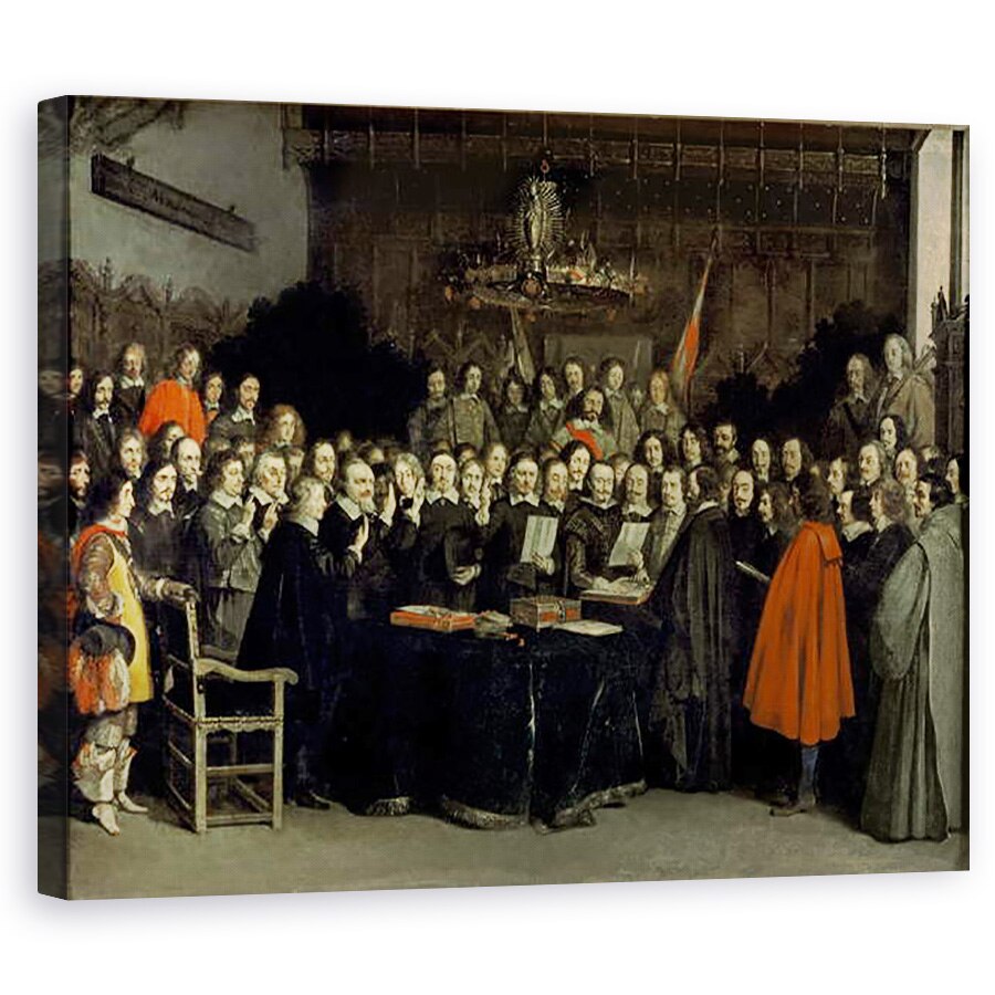 Tablou canvas - Gerard ter Borch - Ratificarea Tratatului de la Munster, 80 x 100 cm