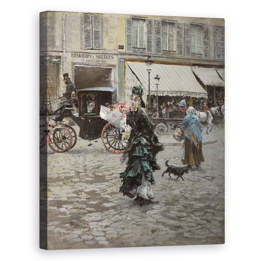 Tablou canvas - Giovanni Boldini - Traversarea strazii, 40 x 50 cm