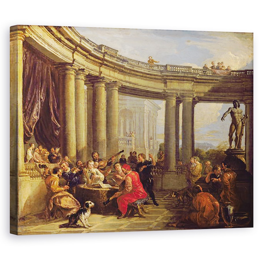 Tablou canvas - Giovanni Paolo Pannini - Concert intr-o galerie circulara, 40 x 50 cm