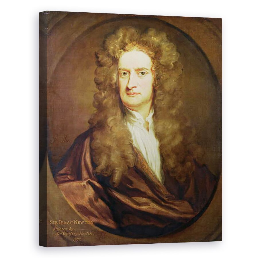 Tablou canvas - Godfrey Kneller - Portretul lui Isaac Newton 1642-1727 1702, 40 x 50 cm