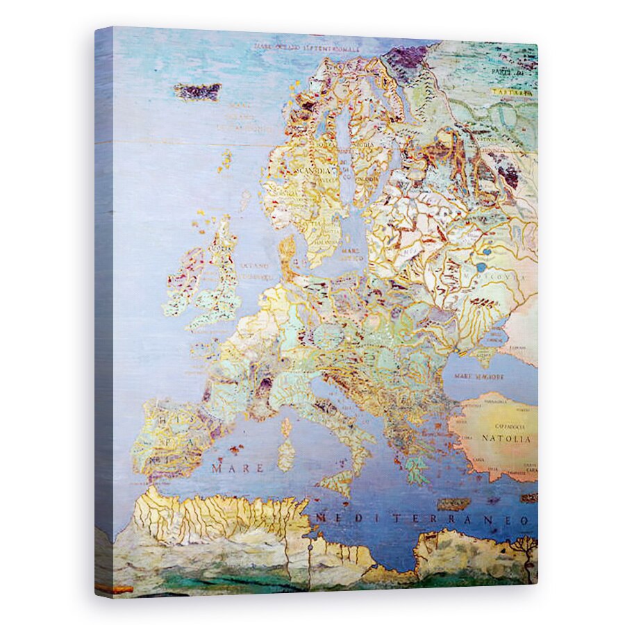 Tablou canvas - Giovanni de' Vecchi - Harta Europei secolului al XVI-lea, 40 x 50 cm