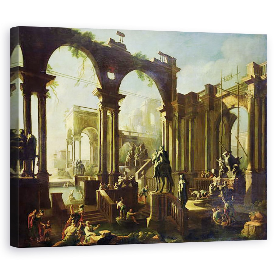 Tablou canvas - Giovanni Ghisolfi - Ruinele Bailor din Caracalla, 40 x 50 cm