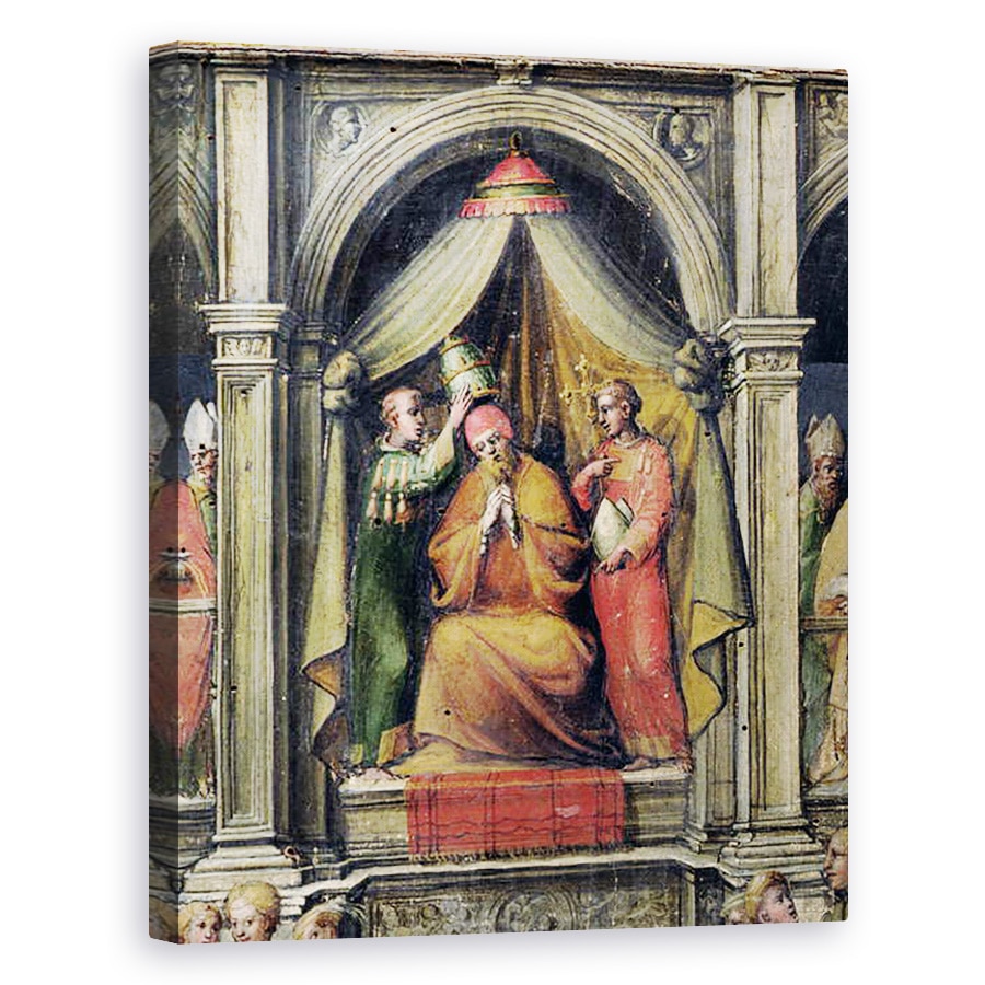 Tablou canvas - Giovanni di Lorenzo Cini - incoronarea Papei Paul al II-lea 1417-71 1534 ulei pe panou, 40 x 50 cm