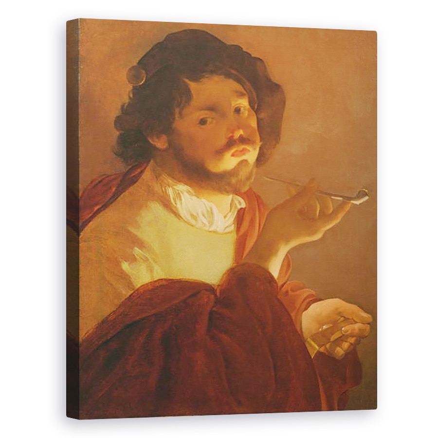 Tablou canvas - Hendrick Ter Brugghen - Fumatul Bravo, 80 x 100 cm