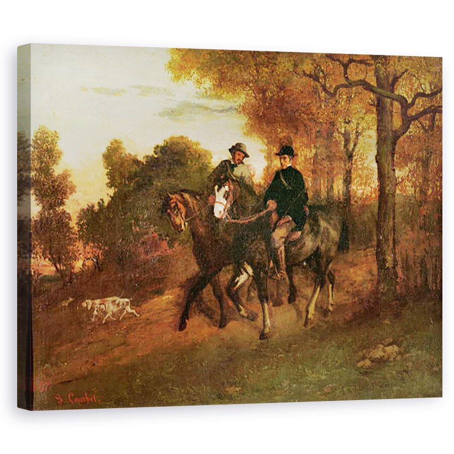 Tablou canvas - Gustave Courbet - intoarcerea de la vanatoare, 80 x 100 cm