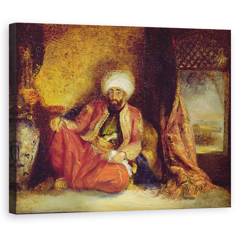 Tablou canvas - Henri Decaisne - Un turc fumand o pipa, 80 x 100 cm