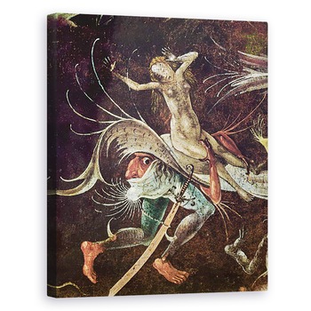 Tablou canvas - Hieronymus Bosch - Judecata de Apoi, detaliu de o femeie fiind purtata de-a lungul de un demon, 40 x 50 cm Tablou canvas - Hieronymus Bosch - Judecata de Apoi, detaliu de o femeie fiind purtata de-a lungul de un demon, 40 x 50 cm