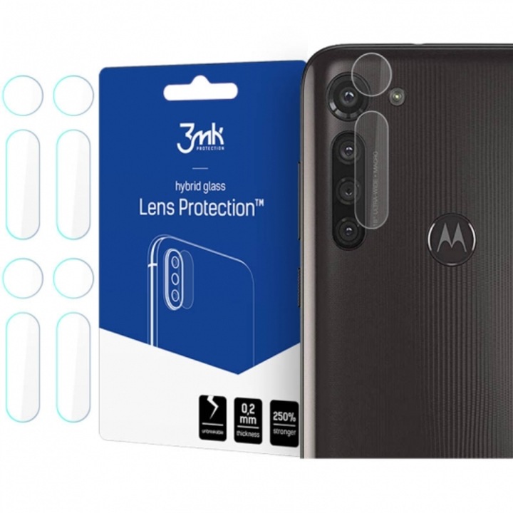 Стъклен протектор 3MK Flexible Glass Lens за Motorola Moto G8 Power, Прозрачен, 4бр