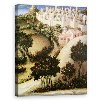 Tablou canvas - Gentile da Fabriano - Adorarea Altarpiece Magi, detaliu al panoului central predella al Egiptului, 60 x 75 cm Tablou canvas - Gentile da Fabriano - Adorarea Altarpiece Magi, detaliu al panoului central predella al Egiptului, 60 x 75 cm