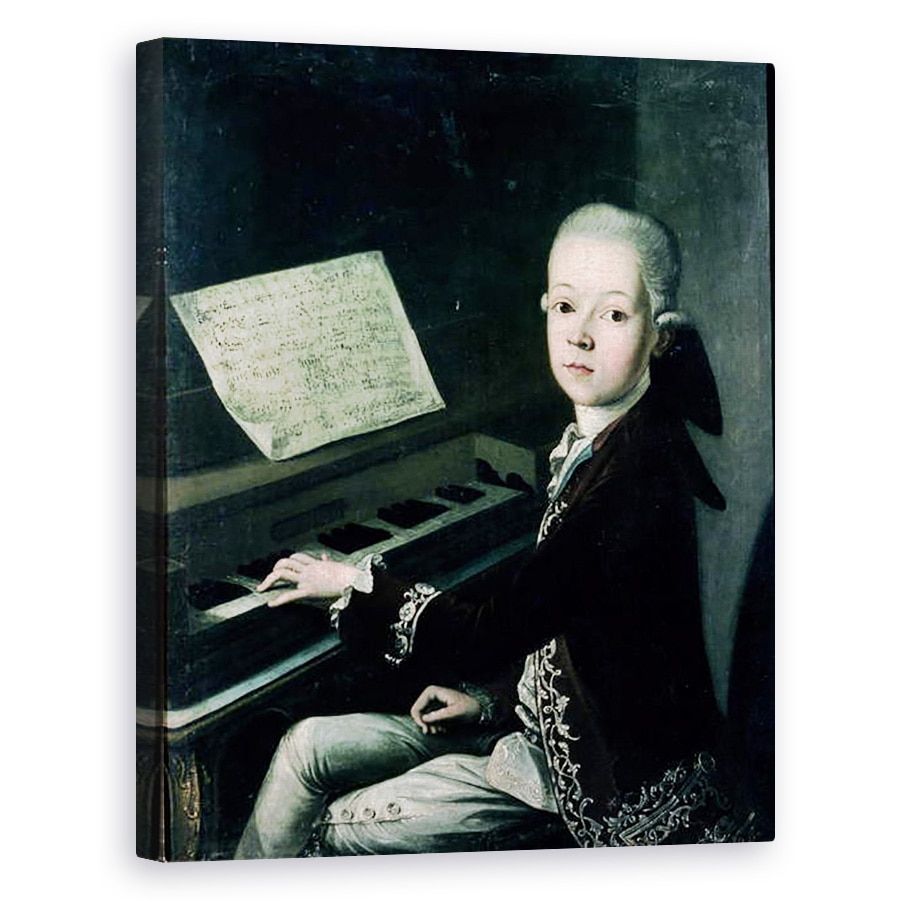 Tablou canvas - Franz Thaddaus Helbling - Portretul lui Carl Graf Firmian la pian, 80 x 100 cm