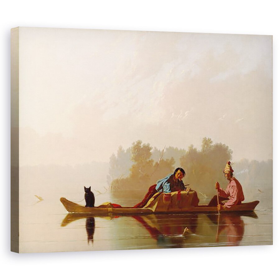 Tablou canvas - George Caleb Bingham - Negustori de blana descendenta Missouri, 40 x 50 cm