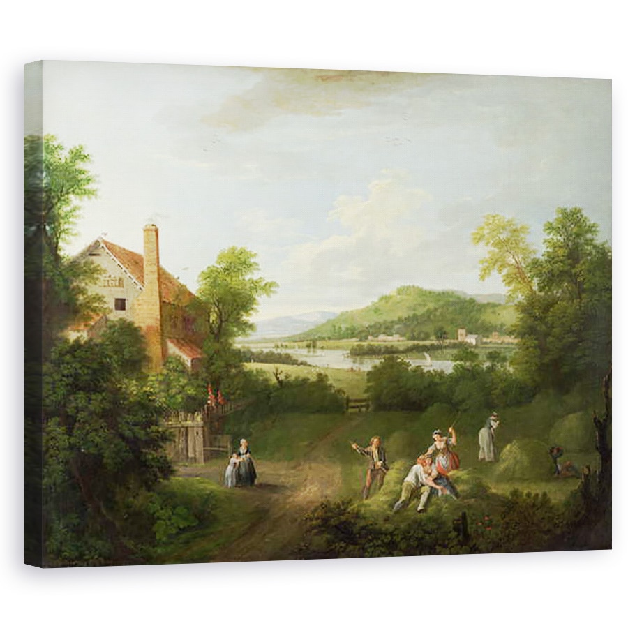 Tablou canvas - George Lambert - Peisaj cu fermieri, 40 x 50 cm