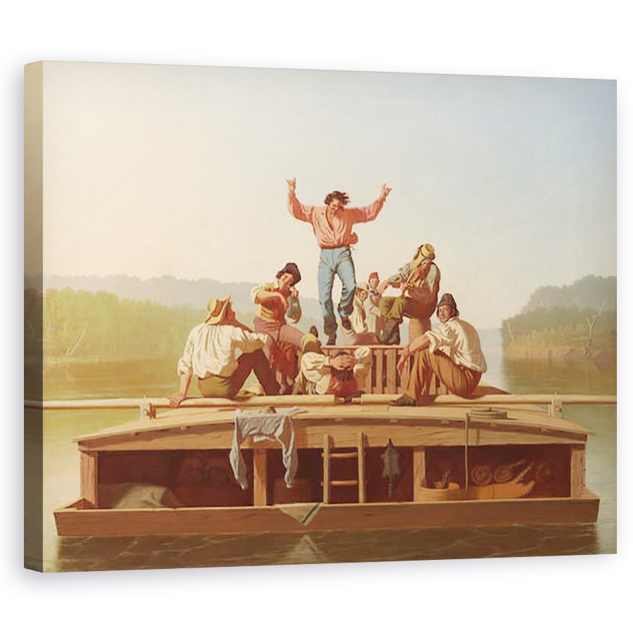 Tablou canvas - George Caleb Bingham - The Jolly Flatboatmen, 80 x 100 cm