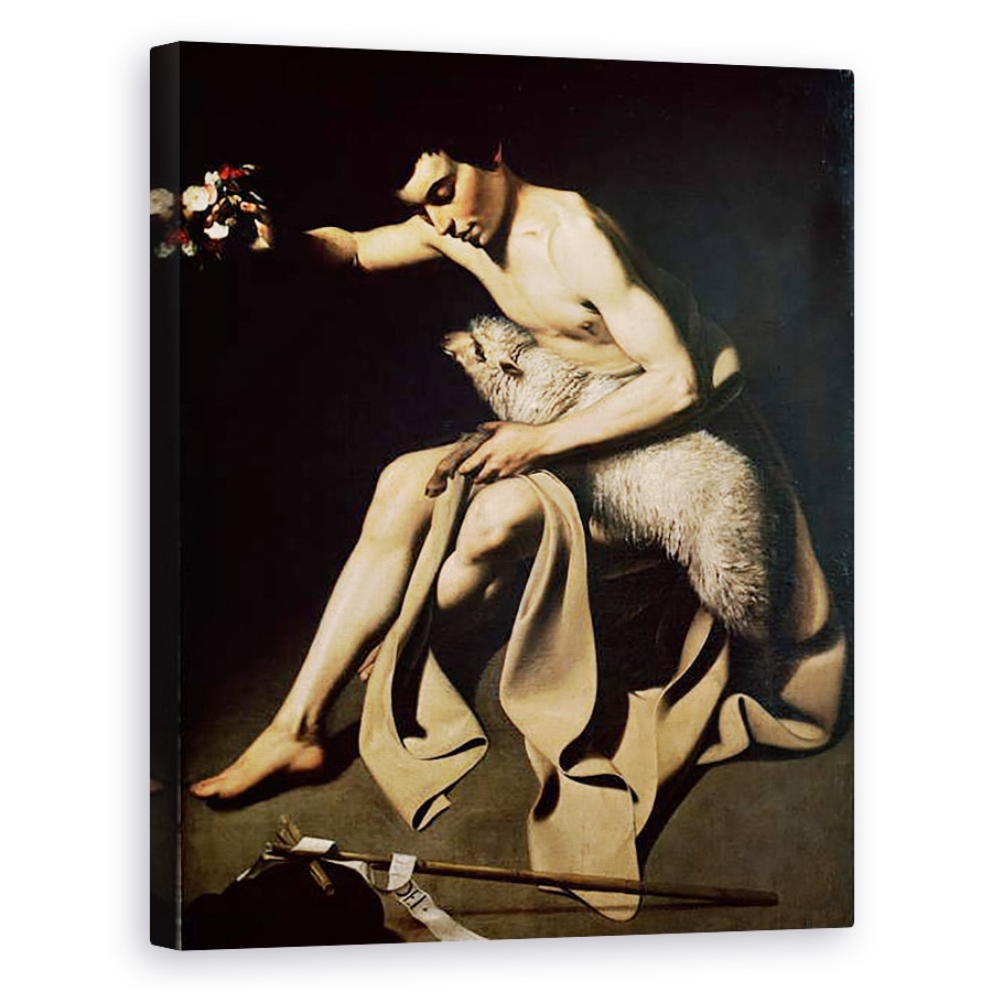 Tablou canvas - Fray Juan Batista Maino - Ioan Botezatorul se joaca cu un miel, 40 x 50 cm