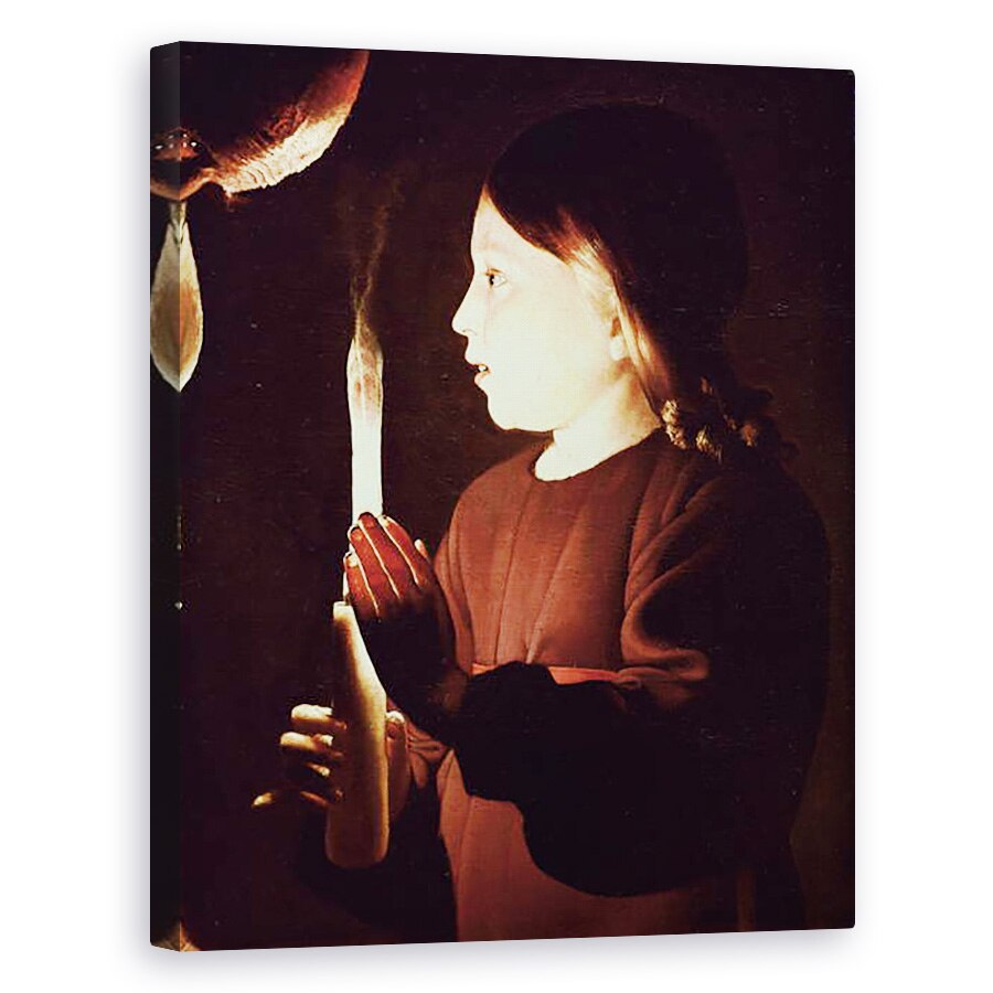 Tablou canvas - Georges de la Tour - Sfantul Iosif Dulgherul, detaliu al Pruncului Hristos, 40 x 50 cm