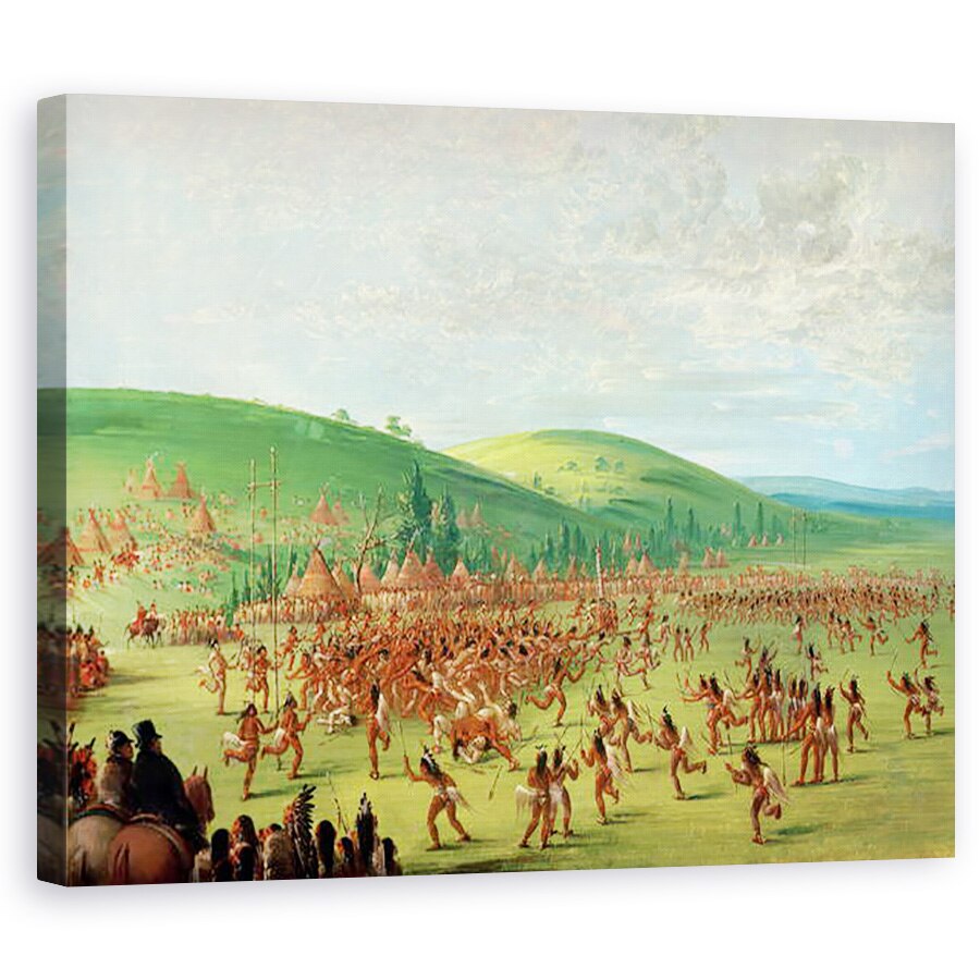 Tablou canvas - George Catlin - Indian Ball joc, 60 x 75 cm