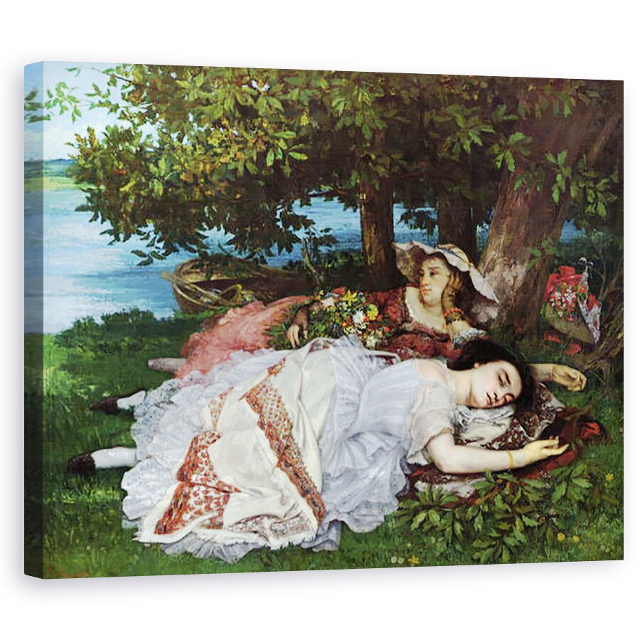 Tablou canvas - Gustave Courbet - Fetele de pe malul Senei, 80 x 100 cm