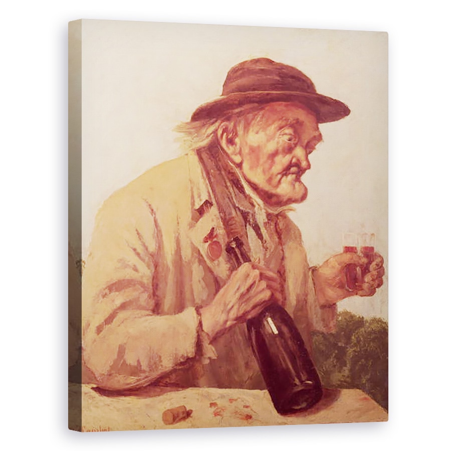 Tablou canvas - Gustave Courbet - Batranul cu un pahar de vin, 40 x 50 cm