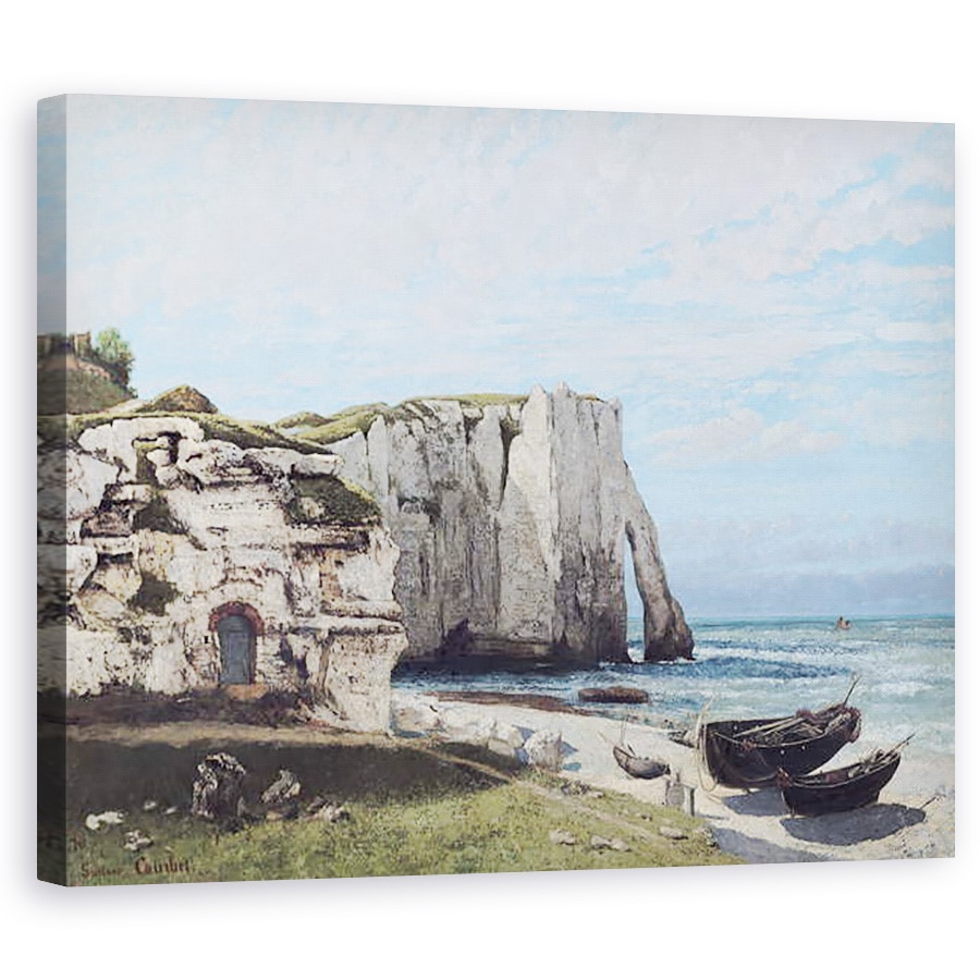 Tablou canvas - Gustave Courbet - Stancile de la Etretat dupa furtuna, 80 x 100 cm