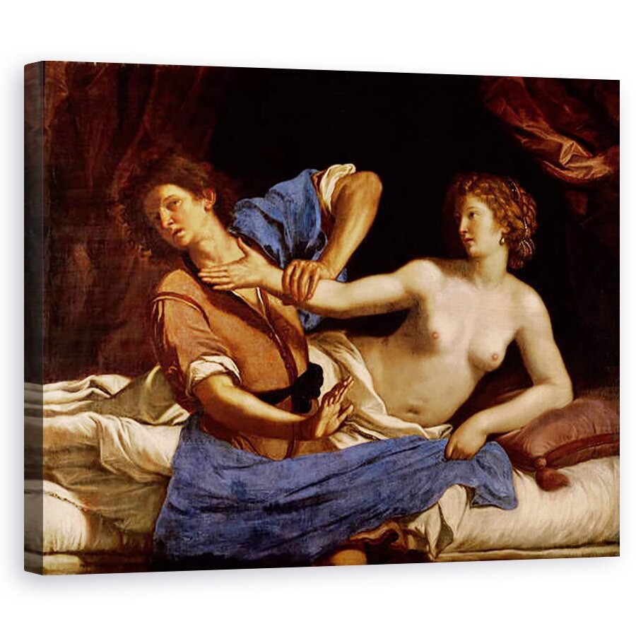 Tablou canvas - Guercino - Iosif si sotia lui Potifar, 40 x 50 cm