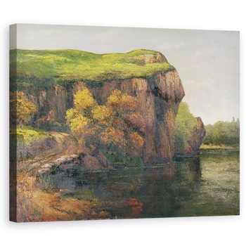 Tablou canvas - Gustave Courbet - Rocky Cliffs, 80 x 100 cm Tablou canvas - Gustave Courbet - Rocky Cliffs, 80 x 100 cm