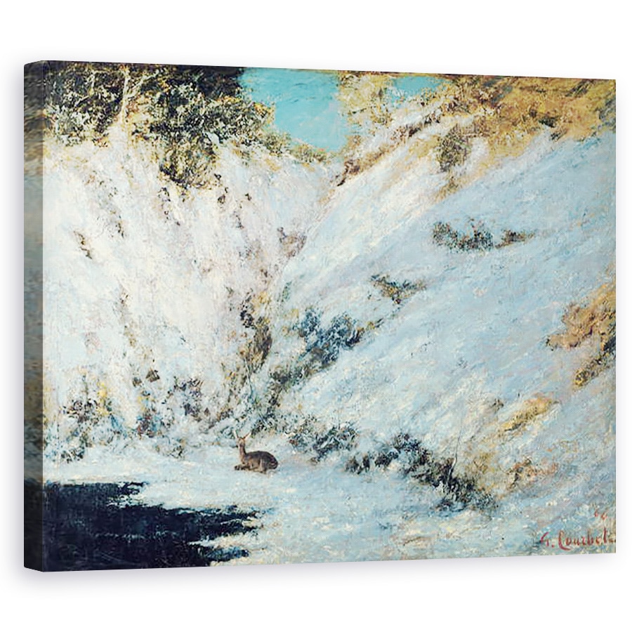 Tablou canvas - Gustave Courbet - Peisaj cu zapada, 40 x 50 cm