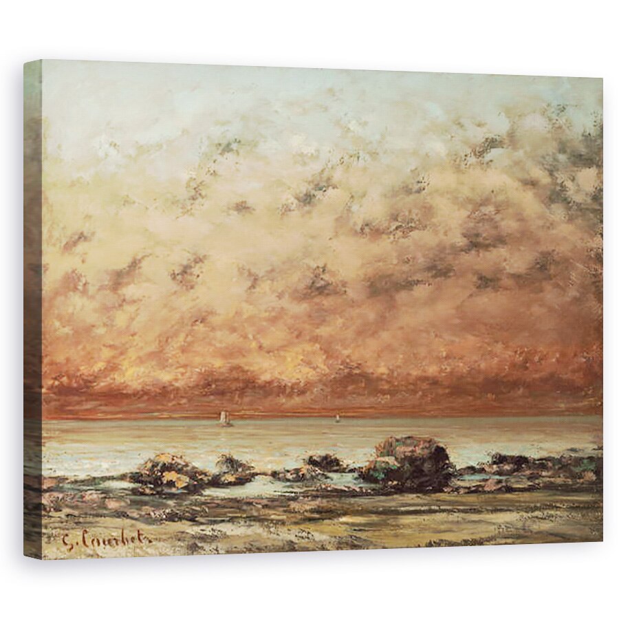 Tablou canvas - Gustave Courbet - Rocile negre de la Trouville, 80 x 100 cm