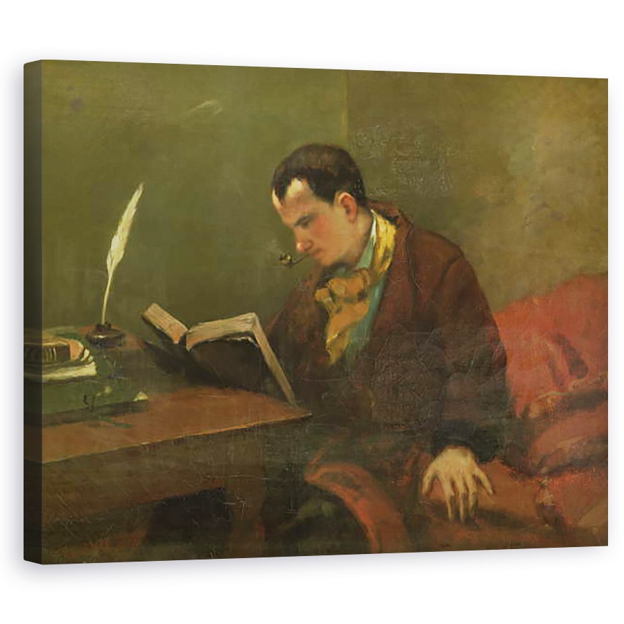 Tablou canvas - Gustave Courbet - Portretul lui Charles Baudelaire 1821-67 1847, 60 x 75 cm