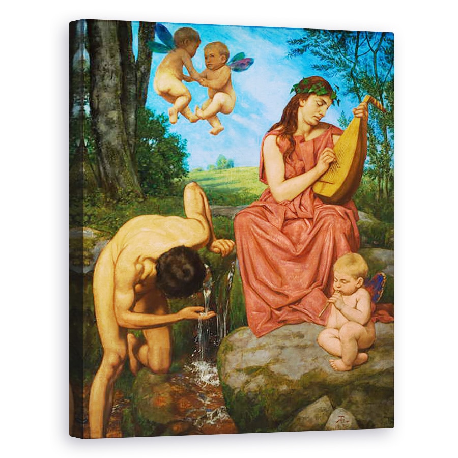 Tablou canvas - Hans Thoma - Die Quelle Primavara, 40 x 50 cm