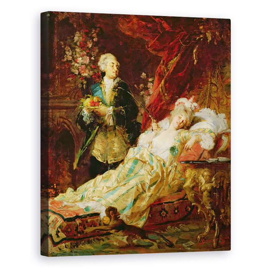 Tablou canvas - Gyula Benczur - Ludovic al XV-lea si doamna Dubry, 80 x 100 cm