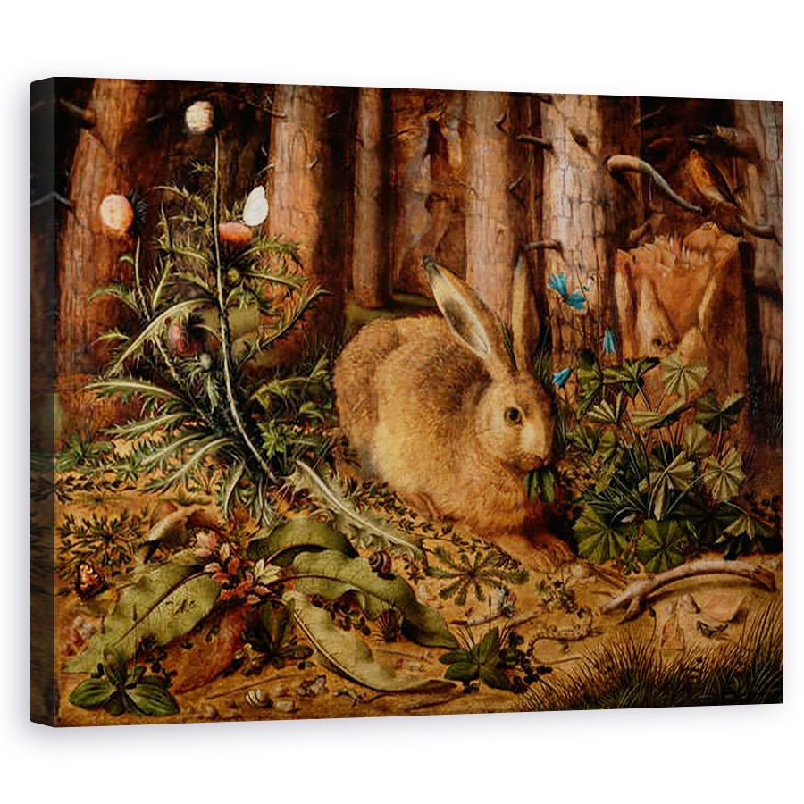 Tablou canvas - Hans Hoffmann - Un iepure in padure, 80 x 100 cm