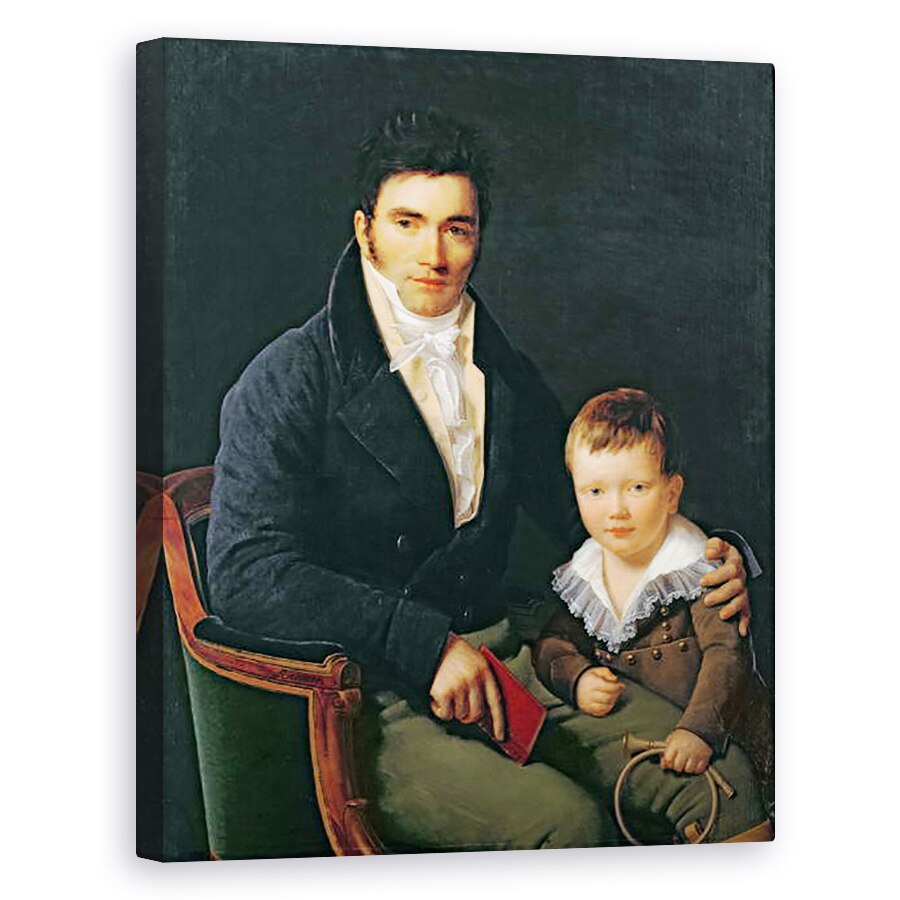 Tablou canvas - Henri Francois Riesener - Portret De Membru al Familiei Barbet cu Fiul Sau, 40 x 50 cm